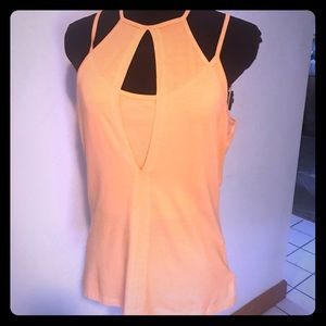 NWT Mexx two-fer tank with keyhole accents